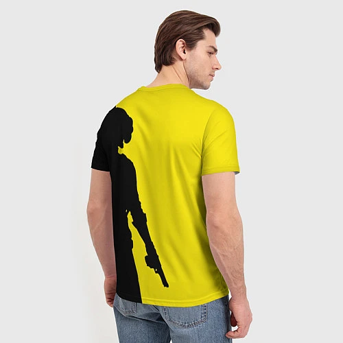Мужская футболка PUBG: Yellow Shadow / 3D-принт – фото 4