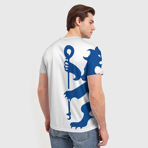 Мужская футболка FC Chelsea: White Lion / 3D-принт – фото 4