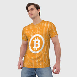 Футболка мужская Bitcoin: Orange Network, цвет: 3D-принт — фото 2