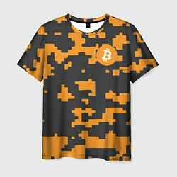 Мужская футболка Bitcoin: Orange Camo