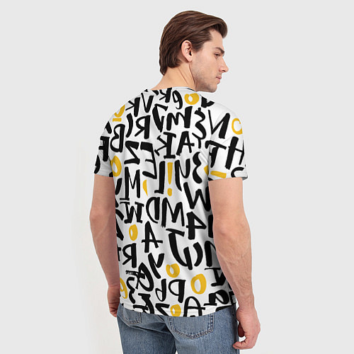 Мужская футболка Letters bombing / 3D-принт – фото 4