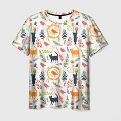 Мужская футболка О кошках и птичках
