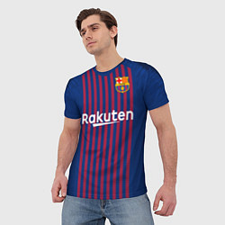 Футболка мужская FC Barcelona: Coutinho Home 18/19, цвет: 3D-принт — фото 2