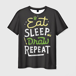 Мужская футболка Eat, sleep, draw, repeat
