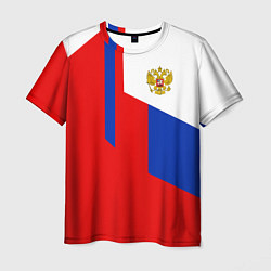 Футболка мужская Russia: Geometry Tricolor, цвет: 3D-принт