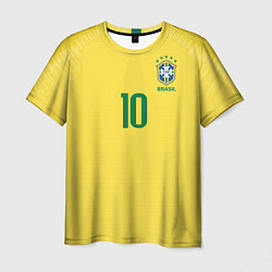 Футболка мужская Сборная Бразилии: Неймар ЧМ-2018 домашняя, цвет: 3D-принт