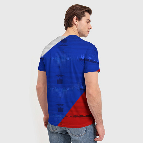 Мужская футболка Россия: триколор / 3D-принт – фото 4