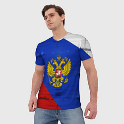 Футболка мужская Россия: триколор, цвет: 3D-принт — фото 2