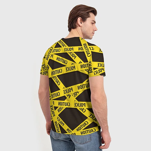 Мужская футболка Police Caution / 3D-принт – фото 4
