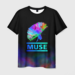 Футболка мужская Muse: Neon Flower цвета 3D-принт — фото 1