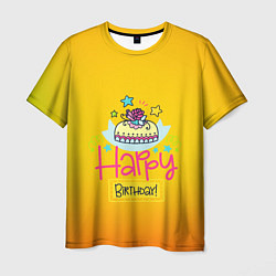 Футболка мужская Happy Birthday, цвет: 3D-принт