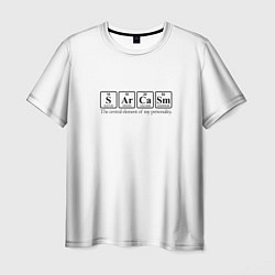 Мужская футболка Sarcasm хим элемент надпись