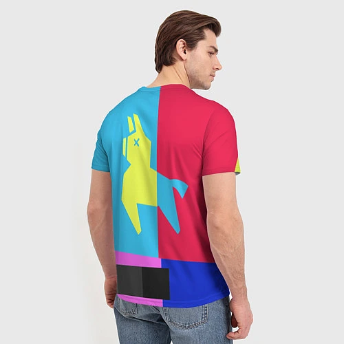 Мужская футболка Цветная Лама / 3D-принт – фото 4