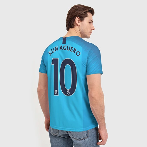 Мужская футболка FC Man City: Aguero Home 18-19 / 3D-принт – фото 4