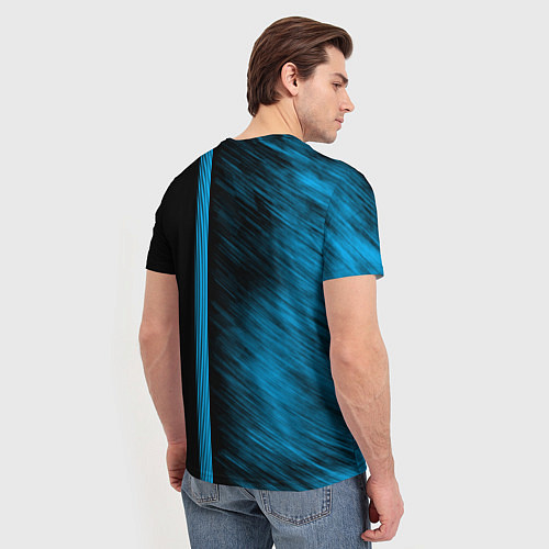 Мужская футболка Chrysler синие полосы / 3D-принт – фото 4