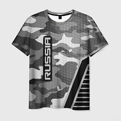 Мужская футболка Russia: Grey Camo