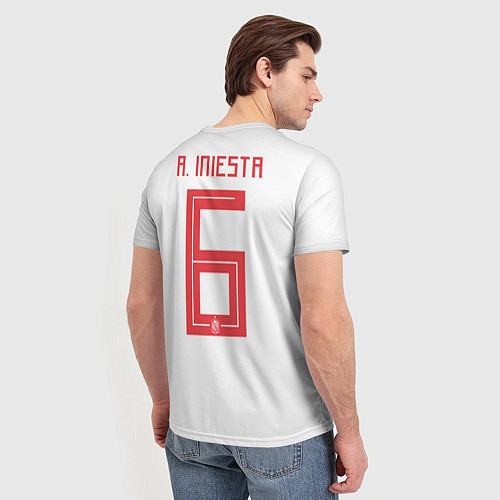 Мужская футболка Iniesta Away WC 2018 / 3D-принт – фото 4