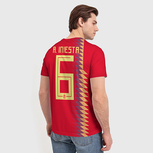 Мужская футболка Iniesta Home WC 2018 / 3D-принт – фото 4