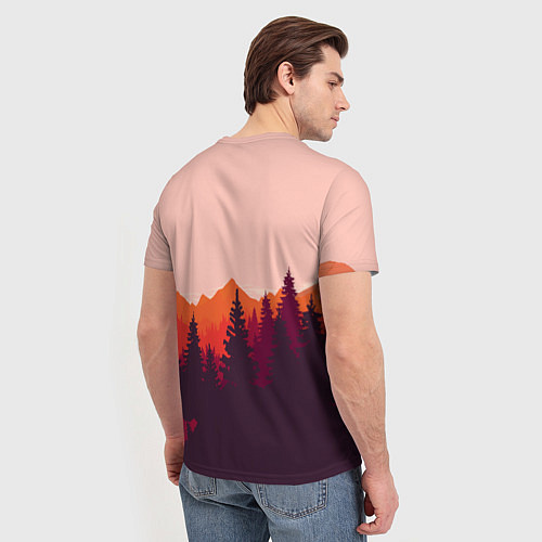 Мужская футболка Firewatch: Orange Style / 3D-принт – фото 4