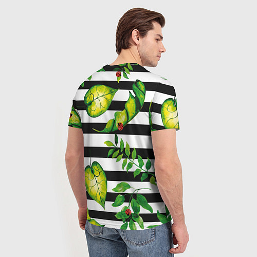Мужская футболка Полосатые тропики / 3D-принт – фото 4