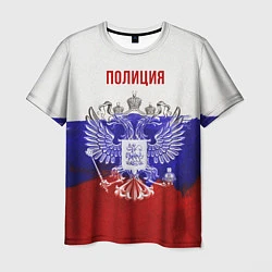 Мужская футболка Полиция: Российский флаг