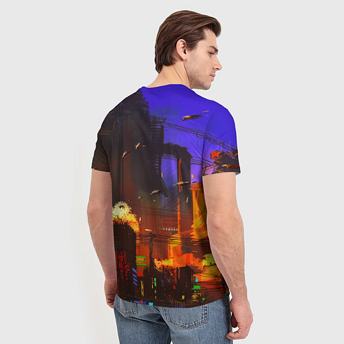 Мужская футболка Cyberpunk 2077: Night City / 3D-принт – фото 4