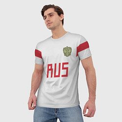 Футболка мужская Сборная России: белый стиль, цвет: 3D-принт — фото 2