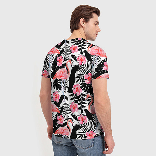 Мужская футболка Black Flamingo / 3D-принт – фото 4