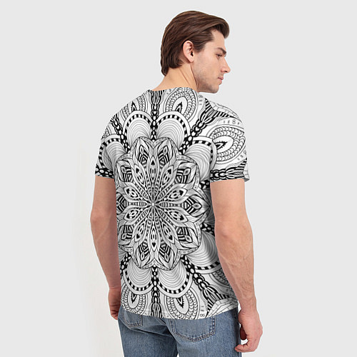 Мужская футболка Линейная мандала / 3D-принт – фото 4