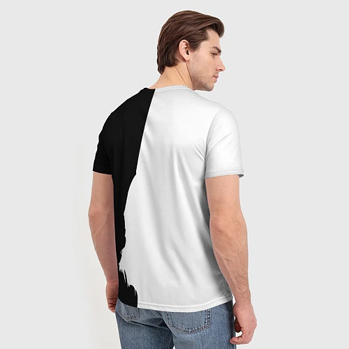 Мужская футболка Skrillex: Black & White / 3D-принт – фото 4