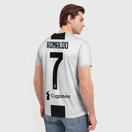 Мужская футболка FC Juventus: Ronaldo Home 18-19 / 3D-принт – фото 4
