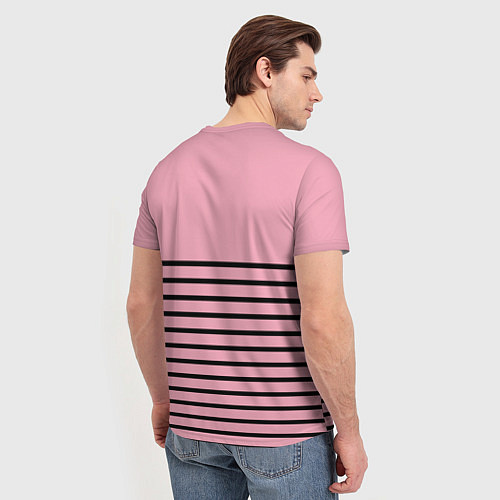 Мужская футболка Black Pink: Black Stripes / 3D-принт – фото 4