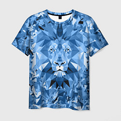 Футболка мужская Сине-бело-голубой лев, цвет: 3D-принт