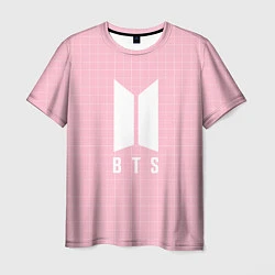 Мужская футболка BTS: Pink Grid