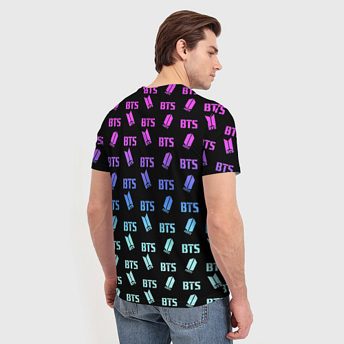 Мужская футболка BTS: Neon Gradient / 3D-принт – фото 4
