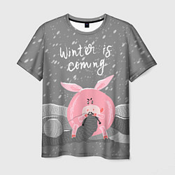 Мужская футболка Pig: Winter is Coming