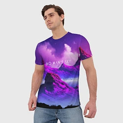Футболка мужская No Man's Sky: Neon Mountains, цвет: 3D-принт — фото 2
