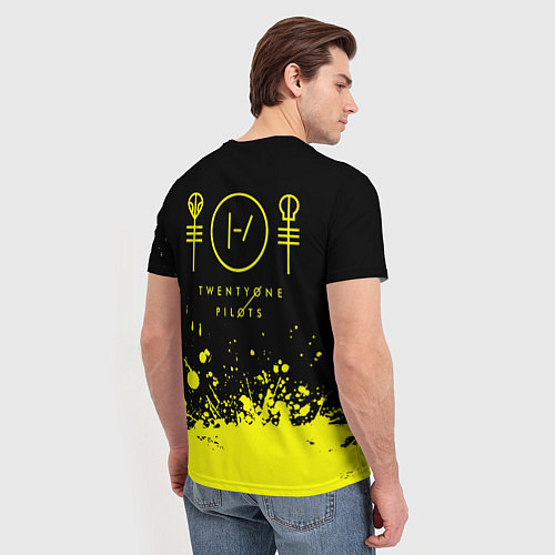 Мужская футболка 21 Pilots: Yellow Paint / 3D-принт – фото 4