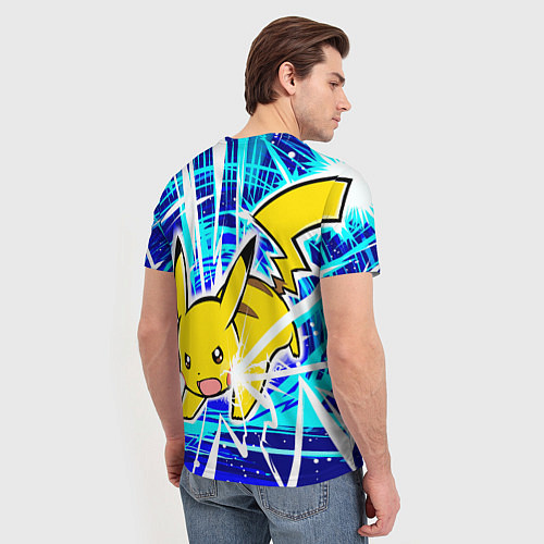 Мужская футболка Пикачу бежит с молниями / 3D-принт – фото 4
