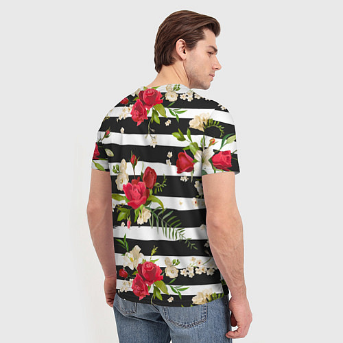 Мужская футболка Розы и орхидеи / 3D-принт – фото 4
