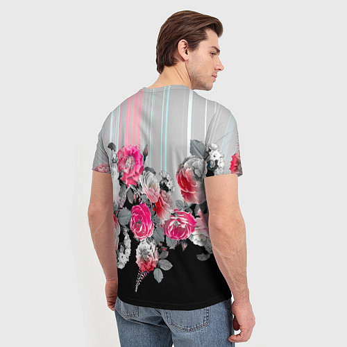 Мужская футболка Розы в темноте / 3D-принт – фото 4
