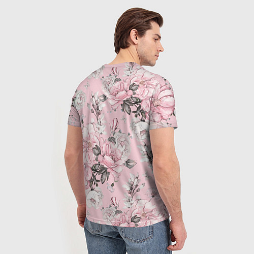 Мужская футболка Розовые розы / 3D-принт – фото 4
