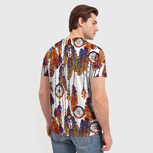 Мужская футболка Бохо перья / 3D-принт – фото 4