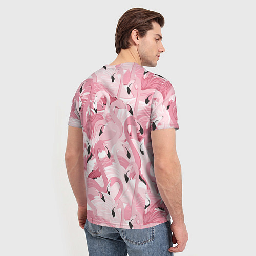 Мужская футболка Розовый фламинго / 3D-принт – фото 4