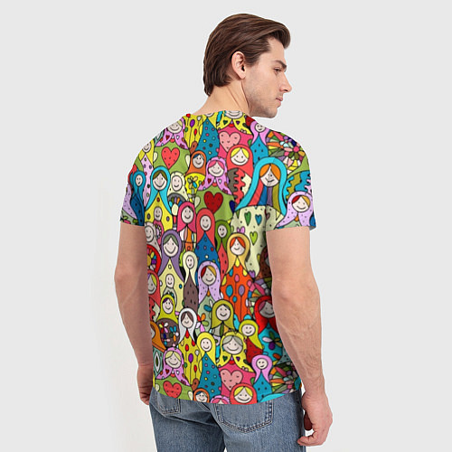 Мужская футболка Весёлые матрешки / 3D-принт – фото 4