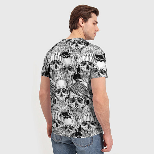 Мужская футболка Hipster skulls / 3D-принт – фото 4