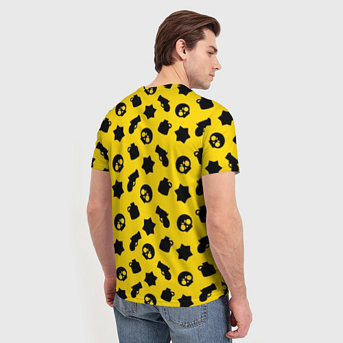 Мужская футболка Brawl Stars: Yellow & Black / 3D-принт – фото 4