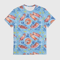 Мужская футболка Весёлые дружные выдры