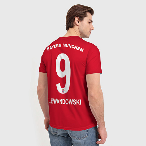 Мужская футболка FC Bayern: Lewandowski Home 19-20 / 3D-принт – фото 4