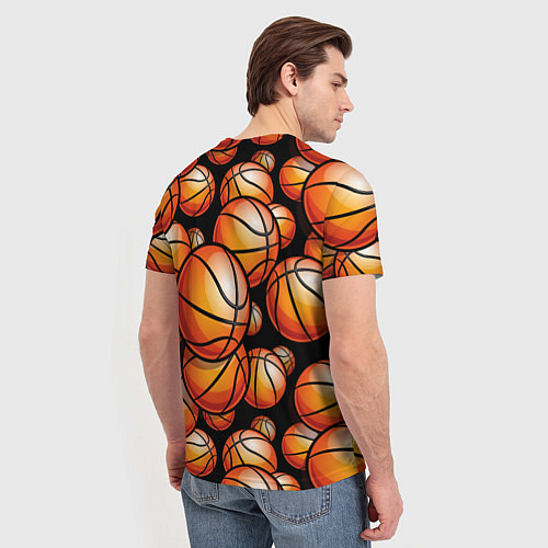 Мужская футболка Баскетбольные яркие мячи / 3D-принт – фото 4